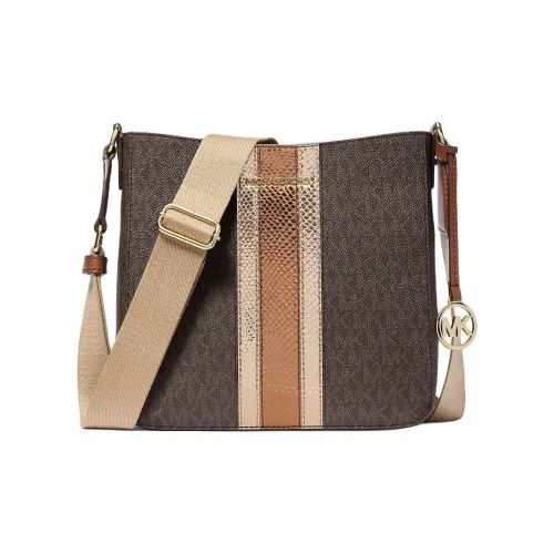 MICHAEL KORS Jet Set Travel Покрытый холст Курьерская сумка Сумка через плечо Маленькая Женская Коричневая