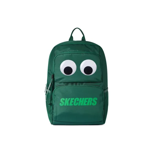 Skechers Ткань Рюкзак Обычный Унисекс Счастливый Зеленый Большой Стикер с Глазами и Отдельная Упаковка