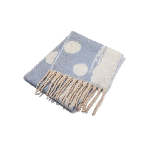 Clect Полиэстер Трикотаж Шарфы Женские Синий