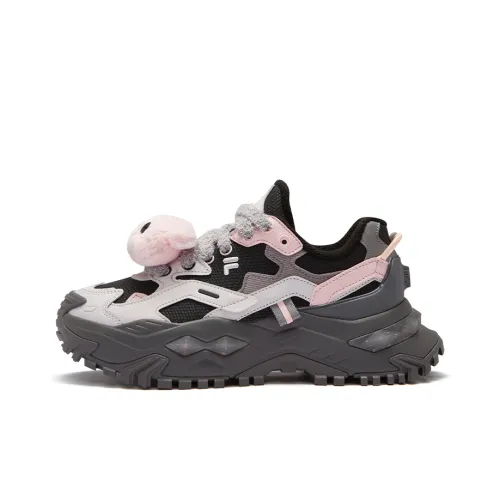 FILA FUSION BIANCO WE Пират Медвежонок Устойчивый к истиранию Низкий Топ Кроссовки с толстой подошвой Женские Серый Фиолетовый