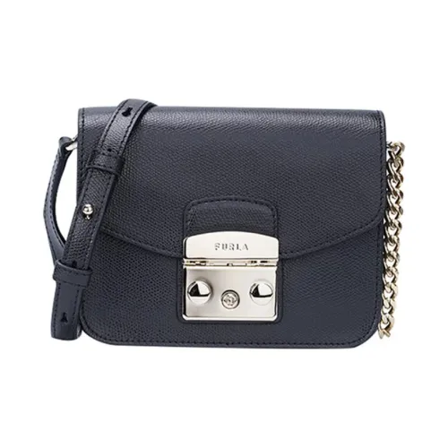 Furla Кожа Цепочка Сумка через плечо Женская Черная