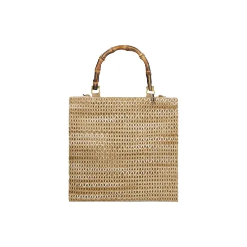 La Milanesa Raffia Tote Bag Shopping Bag Women's Beige