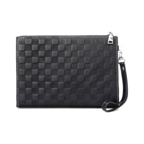 DOSRFINI Клатч из коровьей кожи большой мужской черный