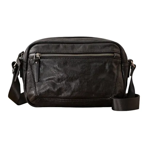 Back Step Сумка через плечо из коровьей кожи среднего размера мужская черная