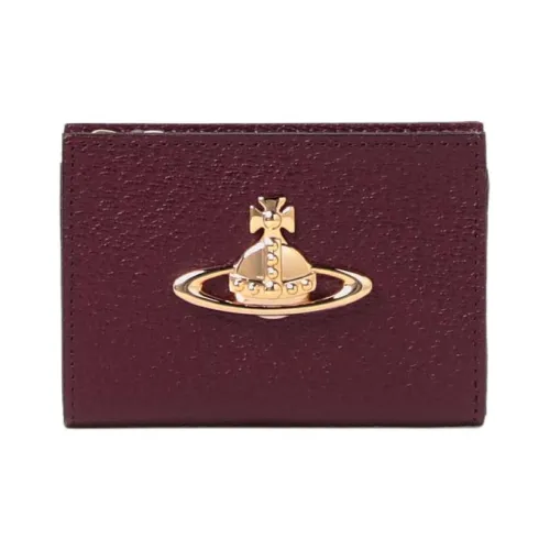 Vivienne Westwood Кошелек из коровьей кожи с застежкой-монеткой женский бордовый
