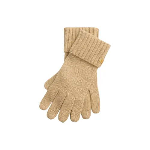 LAUREN RALPH LAUREN Переработанный нейлон вязаные перчатки женские светло-янтарный