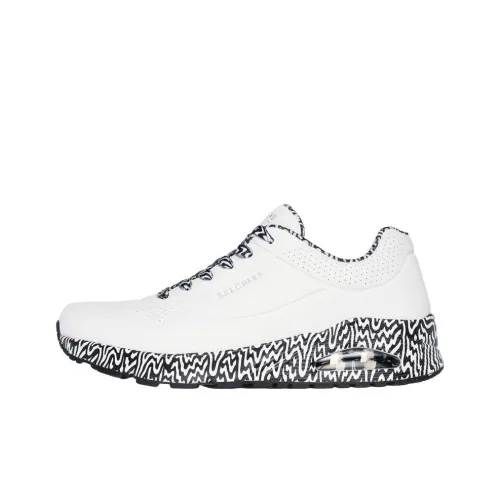 Jen Stark x Skechers Uno Low Беговые кроссовки Мужской Черный Белый