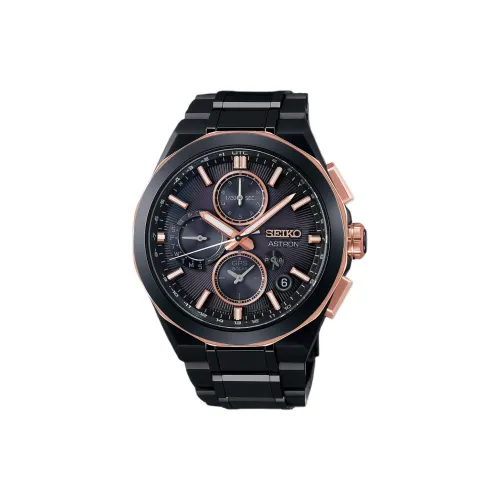 SEIKO Astron Series Солнечный Кварцевый Механизм Титан Ремешок Часы 43,4 мм Мужские Часы Черный Циферблат