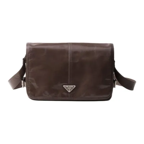 PRADA Сумка через плечо из кожи мужская бежевого цвета цвет пробка