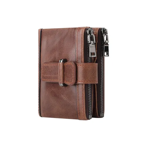 DOSRFINI Коровья кожа Монетница Кошелек Обычный Мужской Черный Синий Кофейный Умбра