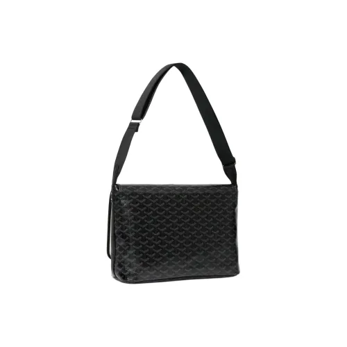 GOYARD CAPETIEN Холст и кожа курьерская сумка сумка через плечо среднего размера унисекс чисто черный