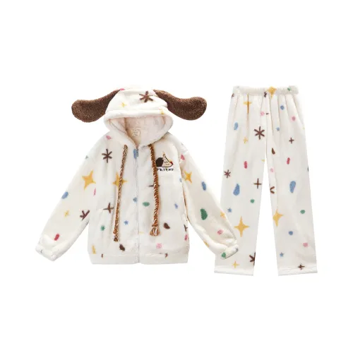 GUKOO Айвори Женские Пижамные Комплекты