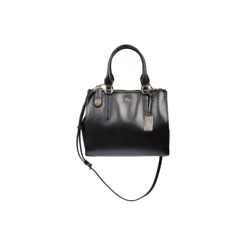 COACH Crosby Кожа Тоут Сумка Сумка для покупок Сумка через плечо Ручная сумка Сумка через плечо Большая Женская Черная