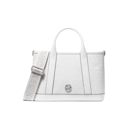 MICHAEL KORS Покрытый холст Тоут Сумка Сумка для покупок Сумка на плечо Сумка Маленькая Женская Белая