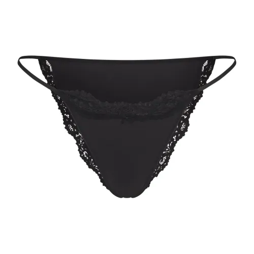 SKIMS FW24 Подходит всем Кружево STRING Бикини Трусы Женские 1 упаковка Оникс Оникс