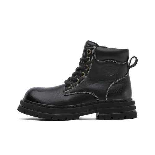 Dickies противоскользящие анти-KICK абразионные устойчивые визуально увеличивающие рост поддержку высокие топ детские ботинки черные детские