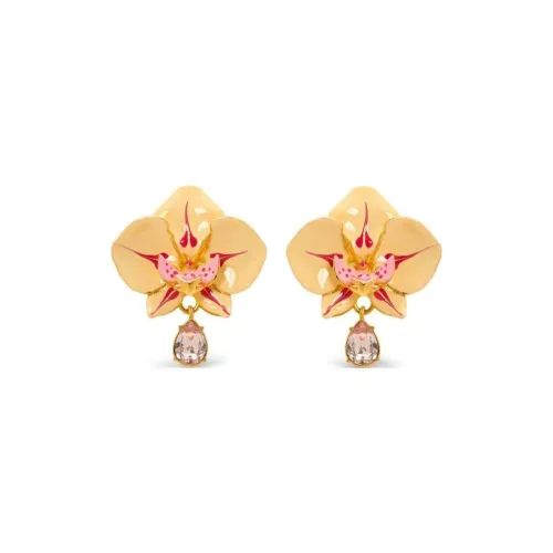 Оскар де ла Рента Стекло Латунь Заколка для волос Серьги Женские Золото