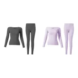 Женский комплект из 2 предметов (черный + фиолетовый)