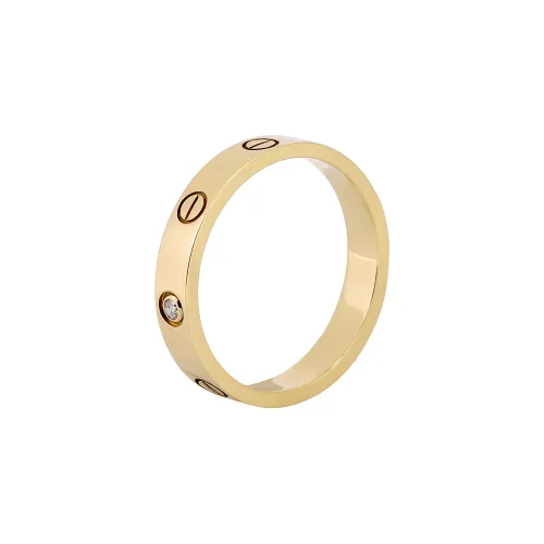 Cartier Обручальное Кольцо LOVE, 1 Бриллиант Желтое Золото, Бриллиант