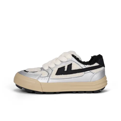 Warrior Heaven's Пава Теплая Обувь из Овцы с Флисовой Подкладкой Устойчивая к Износу Утепленная Обувь Женская Серебряный Бежевый Черный