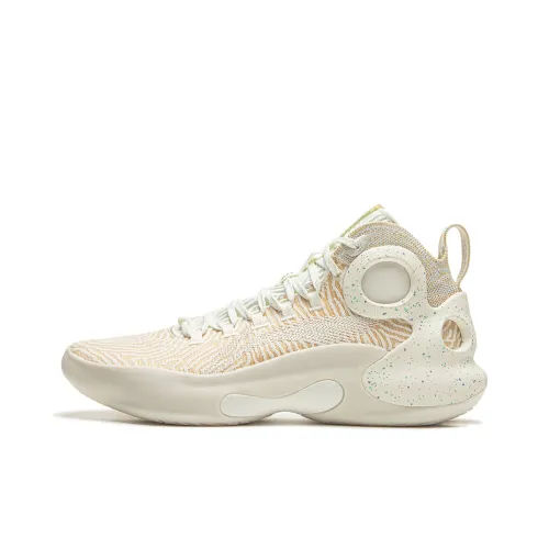 LINING Charming ULTRA Противоскользящий Устойчивый к износу MID Баскетбольные кроссовки Мужской Шампанский белый