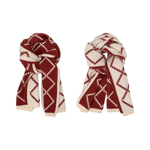 VINEY Вязаные шарфы Кирпично-красный Женские
