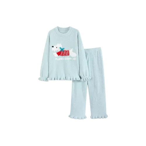 WANANNI Пижамный комплект женский небесно-голубой