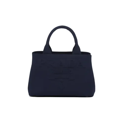 PRADA Хлопок Холст Сумка-тоут Сумка для покупок Сумка через плечо Сумка Женская Морской Синий