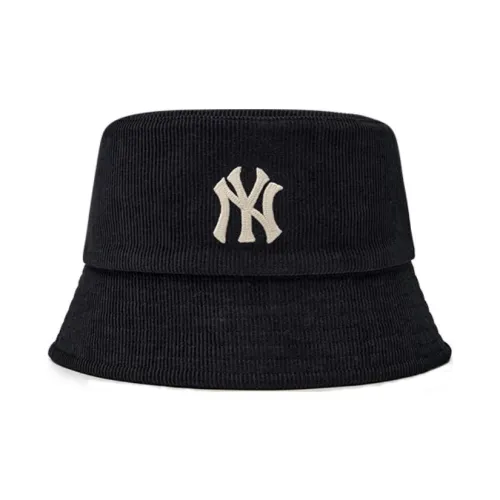 Mlb Base Logo Хлопок Полиэстер Вельвет Панамы Унисекс Черный Темно-Кремовый