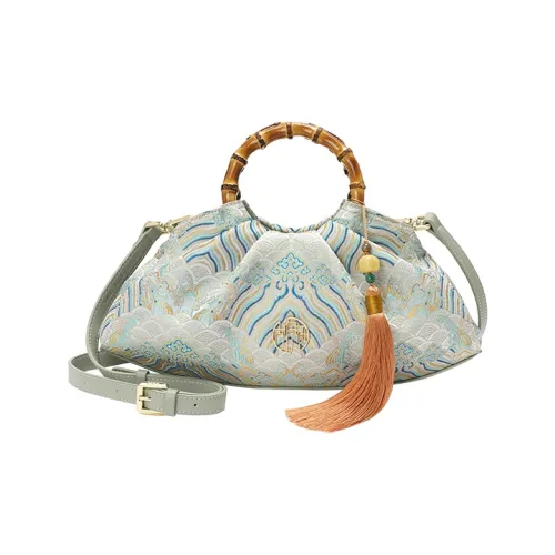 Ancient Yi Xi Ткань Сумка Сумка через плечо Сумка через плечо Средний Женская Нефритовый Стилизующий Синий