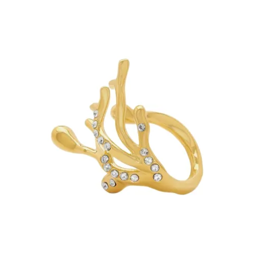 Оскар де ла Рента Металл Кристалл Кольца Женские Золотой