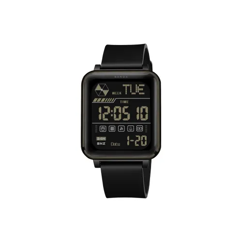 Sanda Electronic Механизм TPU Ремешок Часы Унисекс Черный Циферблат