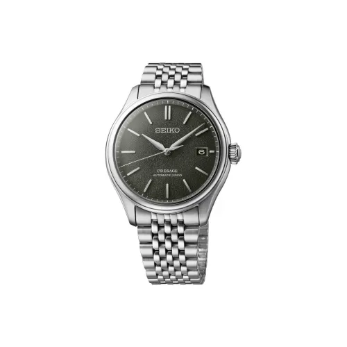 SEIKO Presage Series Автоматический Механический Механизм Нержавеющая Сталь Ремешок Часы 40,2 мм Мужские Часы Черный Циферблат