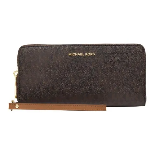 MICHAEL KORS Холст Хлопок Полиэстер Полиуретан Кошелек Большой Женский Коричневый