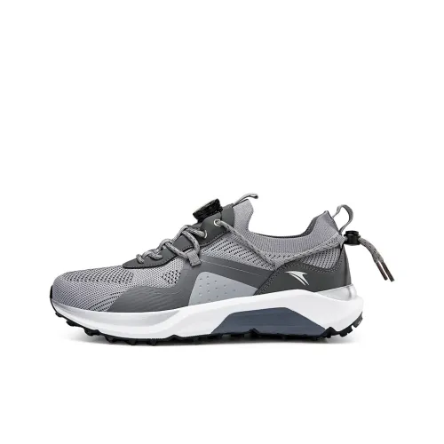 Kinglake Амортизаторы Shock Slip-Resistant Abrasion-Resistant Низкий Топ Повседневные Беговые кроссовки Мужские Светло-Серый Серебряный