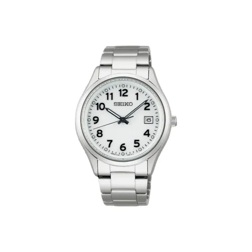 SEIKO Солнечный кварцевый механизм нержавеющая сталь ремешок 38,7 мм унисекс белый циферблат