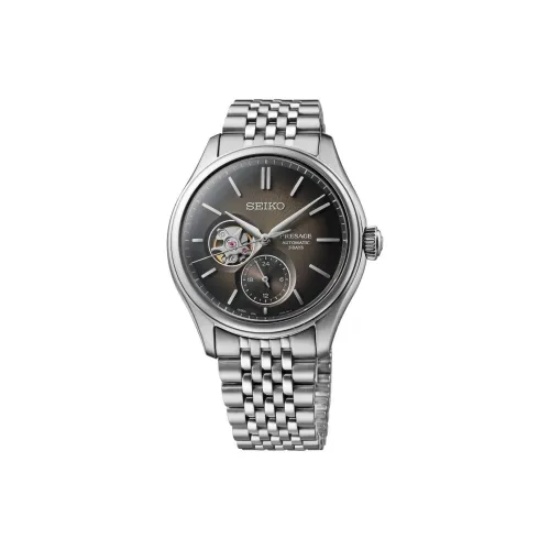 SEIKO Presage Series Автоматический Механический Механизм Нержавеющая Сталь Ремешок Часы 40,2 мм Мужские Часы Черный Циферблат
