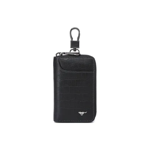 SEPTWOLVES Маленький кошелек Key Pouch из лицевой коровьей кожи мужской черный