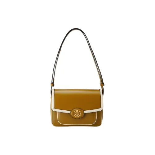 TORY BURCH Телячья кожа Сумка через плечо Сумка на плечо Женская Коричневая Желтая