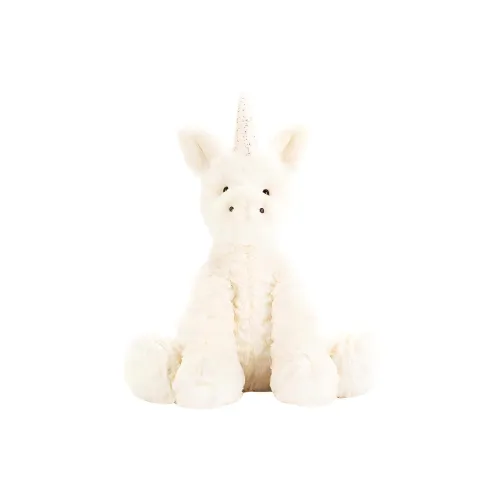 JELLYCAT Wave Hair Collection Животные Единорог Белый Куклы Плюшевая кукла 23 см Высота в сидячем положении