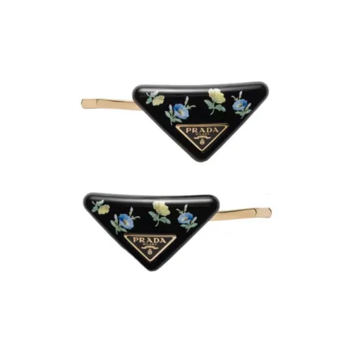 PRADA Органза Стекло Металл Заколки для волос Женские Черный
