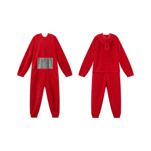 Сон Студенты Спальня Домашний Верхняя одежда Готовая Домашняя одежда Комбинезон Унисекс Красный
