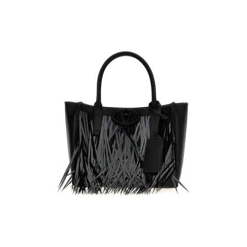 Valentino Vlogo Телячья кожа Тоут Сумка Сумка для покупок Сумка через плечо Сумка Маленькая Женская Черная