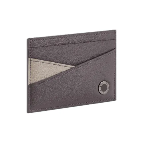 BVLGARI Series Держатель для карт из телячьей кожи Мужской Серый