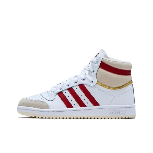 Adidas Originals Top Ten Противоскользящие устойчивые к истиранию высокие кроссовки для скейтбординга Женские Белые