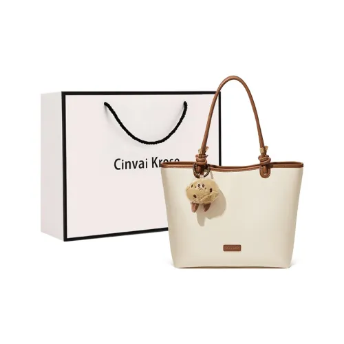 CinvaiKrose Сумка через плечо из синтетической кожи тоут сумка сумка для покупок большая женская экрю черная