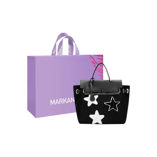 MARKANGARO ПУ (полиуретан) текстильная смесь рюкзак большой женский черный