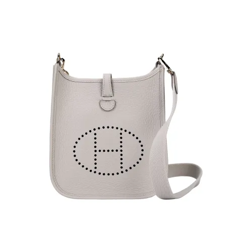 HERMES Evelyne Clemence Коровья кожа Сумка через плечо Мини Женская 8L Бетон Бетонно-серый