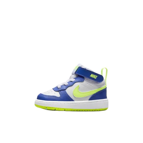 nike Court Borough 2 Slip-resistant Abrasion-resistant MID Топ Обувь для малышей Синий Белый Infant And Toddler