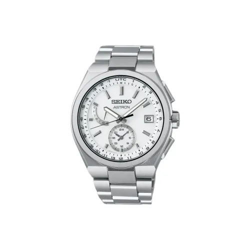 Коллекция SEIKO ASTRON Солнечный Кварцевый Механизм Титан Ремешок Часы 41,3 мм Мужские Часы Серебристый Циферблат